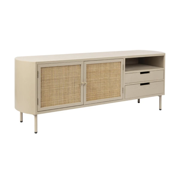 Beige Tv-meubel Met Rotan 4 Beige Tv-meubel Met Rotan - Afbeelding 2