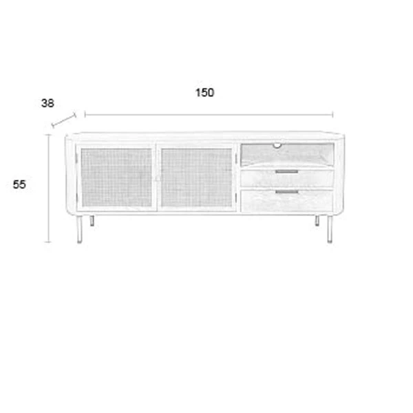 Beige Tv-meubel Met Rotan 9 Beige Tv-meubel Met Rotan - Afbeelding 7