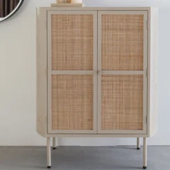 Beige Wandkast Met Rotan Deuren -BEPUREHOME Winkel beige wandkast met rotan deuren amaya bodio 06