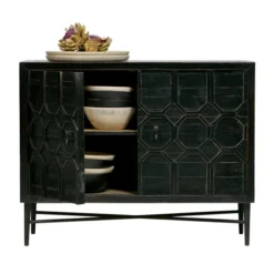 BePureHome Vintage Dressoir Zwart Hout -BEPUREHOME Winkel bepure bequest vintage dressoir zwart hout 05