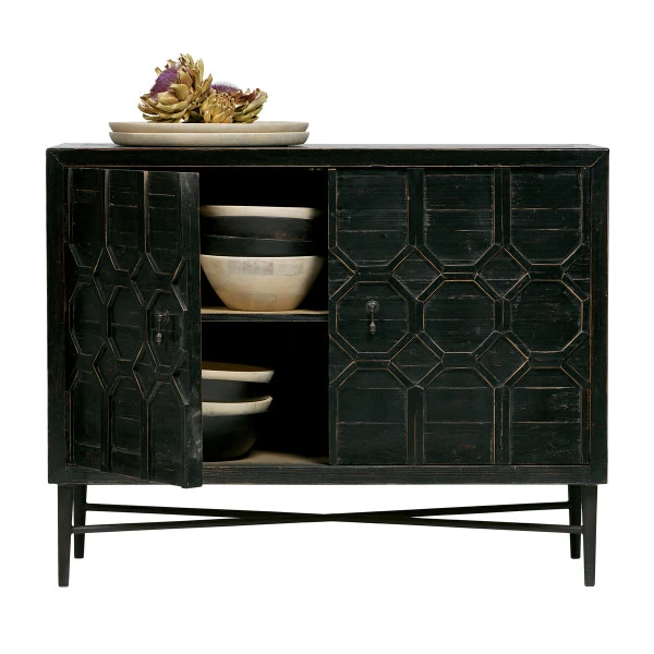 BePureHome Vintage Dressoir Zwart Hout - Afbeelding 3