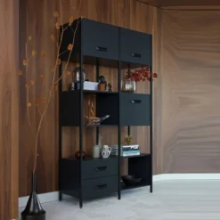 BePureHome Moderne Vakkenkast Mat Zwart