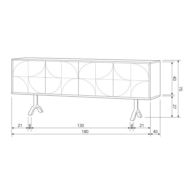 BePureHome Dressoir Mangohout Walnoot 10 BePureHome Dressoir Mangohout Walnoot - Afbeelding 8