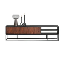BePureHome Tv-meubel Zwart Met Walnoot -BEPUREHOME Winkel bepurehome nuts zwart tv meubel walnoot zwart 05