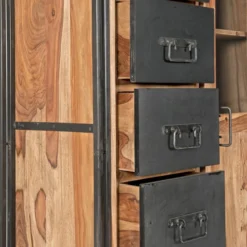 Wandkast Sheesham Hout 11 Wandkast Sheesham Hout -BEPUREHOME Winkel bergkast met laden lavis havel 03 800x800 1