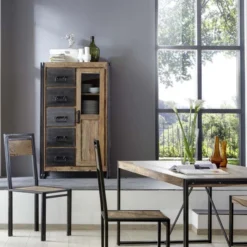 Wandkast Sheesham Hout 13 Wandkast Sheesham Hout -BEPUREHOME Winkel bergkast met laden lavis havel 06 800x800 1