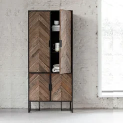 Zwarte Kast Met Visgraat Deuren -BEPUREHOME Winkel bergkast met een visgraat patroon dtp home criss cross 08