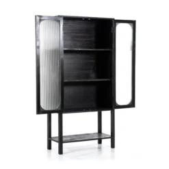 Zwarte Kast Met Ribbelglas -BEPUREHOME Winkel by boo eden zwarte kast met ribbelglas 02