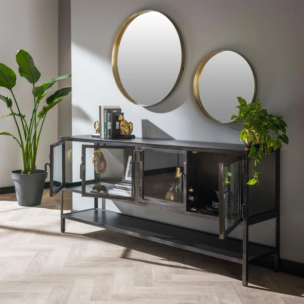 Dressoir Met Glazen Deuren 4 Dressoir Met Glazen Deuren - Afbeelding 2