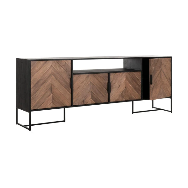 TV-dressoir Zwart Met Visgraat 4 TV-dressoir Zwart Met Visgraat - Afbeelding 2