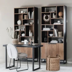 Hoge Vakkenkast Teakhout -BEPUREHOME Winkel dtp home cosmo hoge vakkenkast teakhout 02