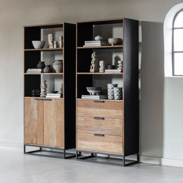 Teak Boekenkast Met Deuren 8 Teak Boekenkast Met Deuren - Afbeelding 6