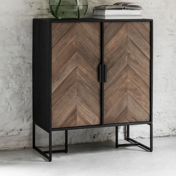 Zwart Dressoir Visgraat Smal