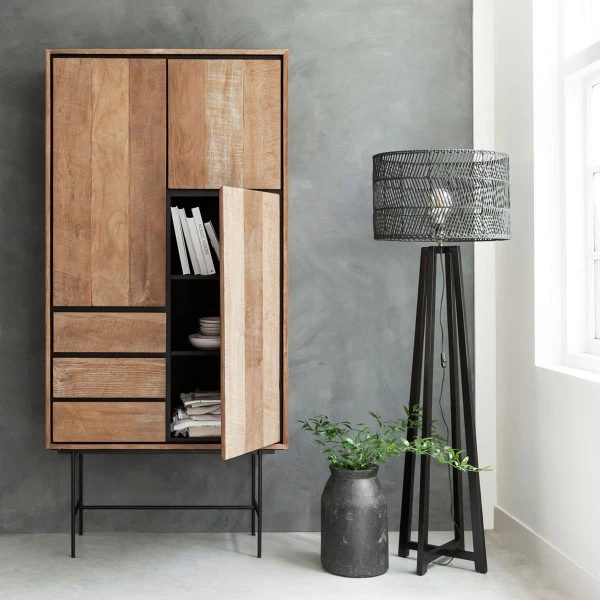 Hoge Wandkast Teakhout 6 Hoge Wandkast Teakhout - Afbeelding 4