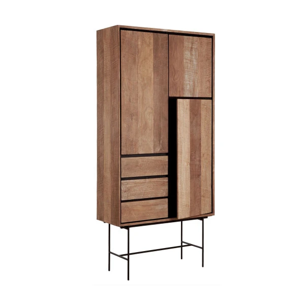 Hoge Wandkast Teakhout 4 Hoge Wandkast Teakhout - Afbeelding 2