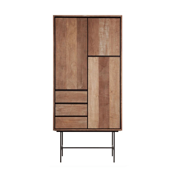 Hoge Wandkast Teakhout 5 Hoge Wandkast Teakhout - Afbeelding 3