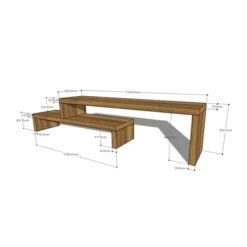 Tv-meubel Uitschuifbaar Hout -BEPUREHOME Winkel dtp home timber verstelbaar tv meubel teakhout 03