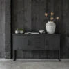 Zwart Teak Dressoir Industrieel Design 2 Zwart Teak Dressoir Industrieel Design -BEPUREHOME Winkel dtp home timeless black zwart dresoir beam no. 2 05