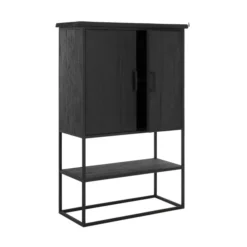 Zwarte Bergkast Teak Small 11 Zwarte Bergkast Teak Small -BEPUREHOME Winkel dtp home timeless black zwarte wandkast beam smal 02