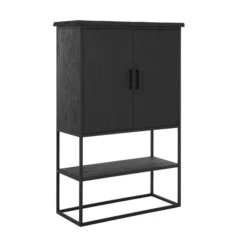 Zwarte Bergkast Teak Small 10 Zwarte Bergkast Teak Small -BEPUREHOME Winkel dtp home timeless black zwarte wandkast beam smal 03