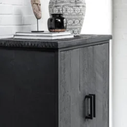 Zwarte Bergkast Teak Small 13 Zwarte Bergkast Teak Small -BEPUREHOME Winkel dtp home timeless black zwarte wandkast beam smal 04