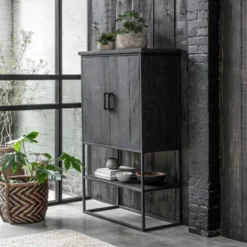 Zwarte Bergkast Teak Small 12 Zwarte Bergkast Teak Small -BEPUREHOME Winkel dtp home timeless black zwarte wandkast beam smal 05