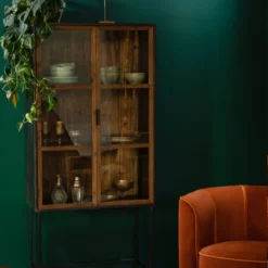 Houten Vitrinekast Industrieel -BEPUREHOME Winkel dutchbone berlin houten vitrinekast industrieel 02