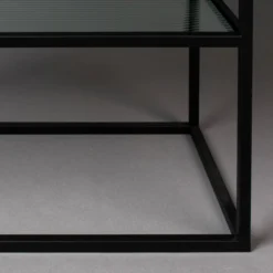 Ribbelglas Vitrinekastje Zwart -BEPUREHOME Winkel dutchbone boli ribbelglas vitrinekast 008