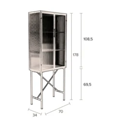 Ribbelglas Vitrinekast -BEPUREHOME Winkel dutchbone boli ribbelglas vitrinekast 9