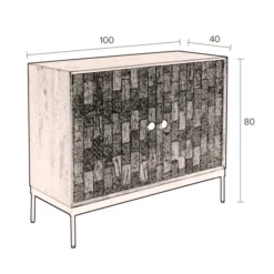 Smal Dressoir Houtsnijwerk -BEPUREHOME Winkel dutchbone chisel mangohout dressoir met snijwerk 10
