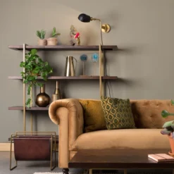 Open Wandkast Hout Messing