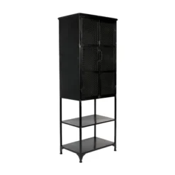 Vintage Wandkast Zwart Metaal