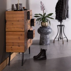 Vintage Wandkast Hout -BEPUREHOME Winkel dutchbone jove antieklook wandkast vurenhout 010