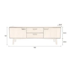 Vintage Tv-meubel Donker Hout -BEPUREHOME Winkel dutchbone juju bruin houten tv meubel 09
