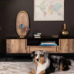 Tv-meubel Design Hout -BEPUREHOME Winkel dutchbone nairobi massief houten tv meubel 09