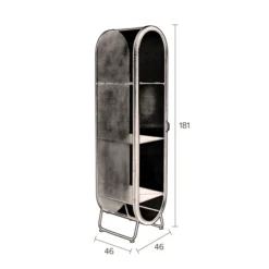 Vitrinekast Ovaal Zwart Staal -BEPUREHOME Winkel dutchbone oval ovale vitrine zwart metaal 010