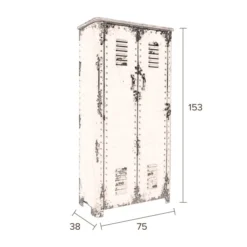 Lockerkast Vintage Blauw -BEPUREHOME Winkel dutchbone rusty hoge blauwe metalen lockerkast 10