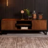 Mangohout Tv-meubel Met Ribbels -BEPUREHOME Winkel dutchbone saroo mangohouten tv meubel met ribbels 1
