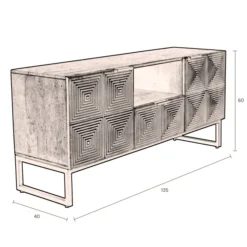 Tv-meubel Mangohout Goud -BEPUREHOME Winkel dutchbone volan mangohouten dressoir met goud 10