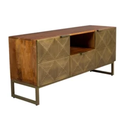 Tv-meubel Mangohout Goud -BEPUREHOME Winkel dutchbone volan mangohouten dressoir met goud 4