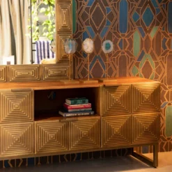 Tv-meubel Mangohout Goud -BEPUREHOME Winkel dutchbone volan mangohouten dressoir met goud 5