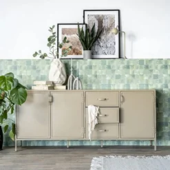 Zandkleur Dressoir Metaal