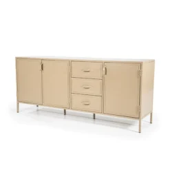 Zandkleur Dressoir Metaal -BEPUREHOME Winkel eleonora industrial zandkleur dressoir metaal 06