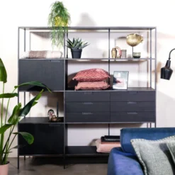 Zwarte Wandkast 180 Cm