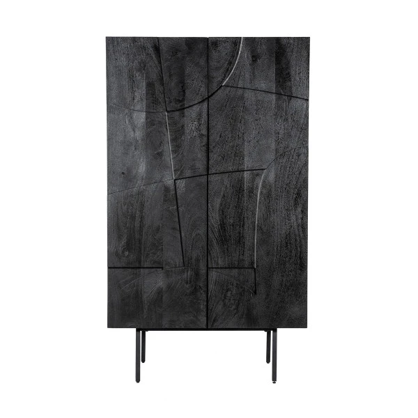 Zwarte Wandkast Mangohout 4 Zwarte Wandkast Mangohout - Afbeelding 2