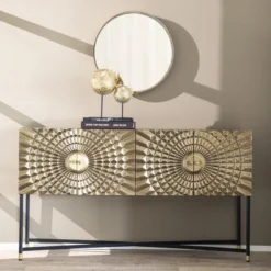 Goud Dressoir Op Hoge Poten -BEPUREHOME Winkel eleonora noa goud dressoir op hoge poten 03 1