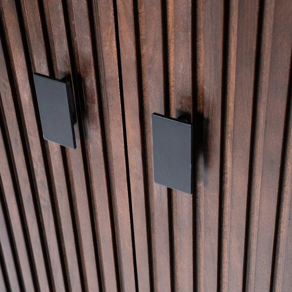 Donkerbruine Kast Met Houten Latjes 6 Donkerbruine Kast Met Houten Latjes - Afbeelding 4