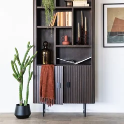 Houten Boekenkast Met Latjes -BEPUREHOME Winkel eleonora remi houten boekenkast met latjes 06