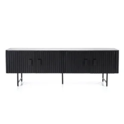 Zwart Tv-meubel Ronde Hoeken -BEPUREHOME Winkel eleonora remi zwart tv meubel ronde hoeken 01