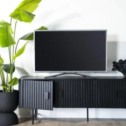 Zwart Tv-meubel Ronde Hoeken -BEPUREHOME Winkel eleonora remi zwart tv meubel ronde hoeken 02